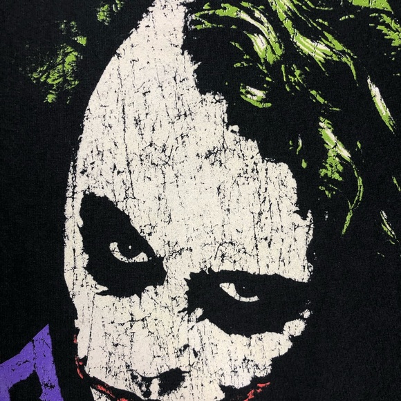 The joker t shirt heath ledger dark knight Batman - Picture 2 of 4